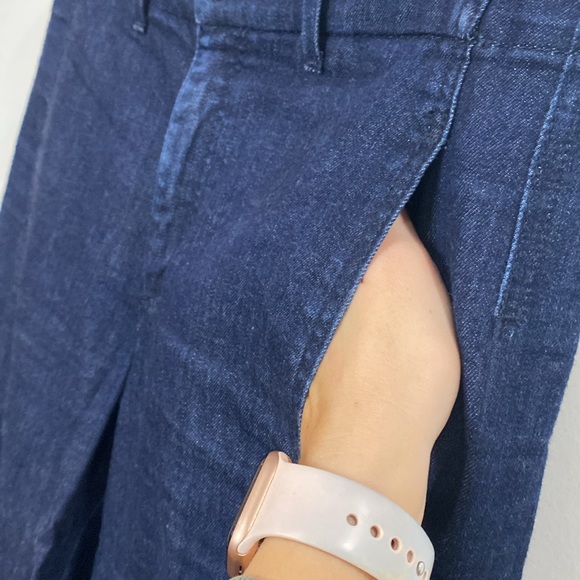 COPY - Ann Taylor dark wash cropped wide leg high- rise jean | size 6 petite - Picture 6 of 13